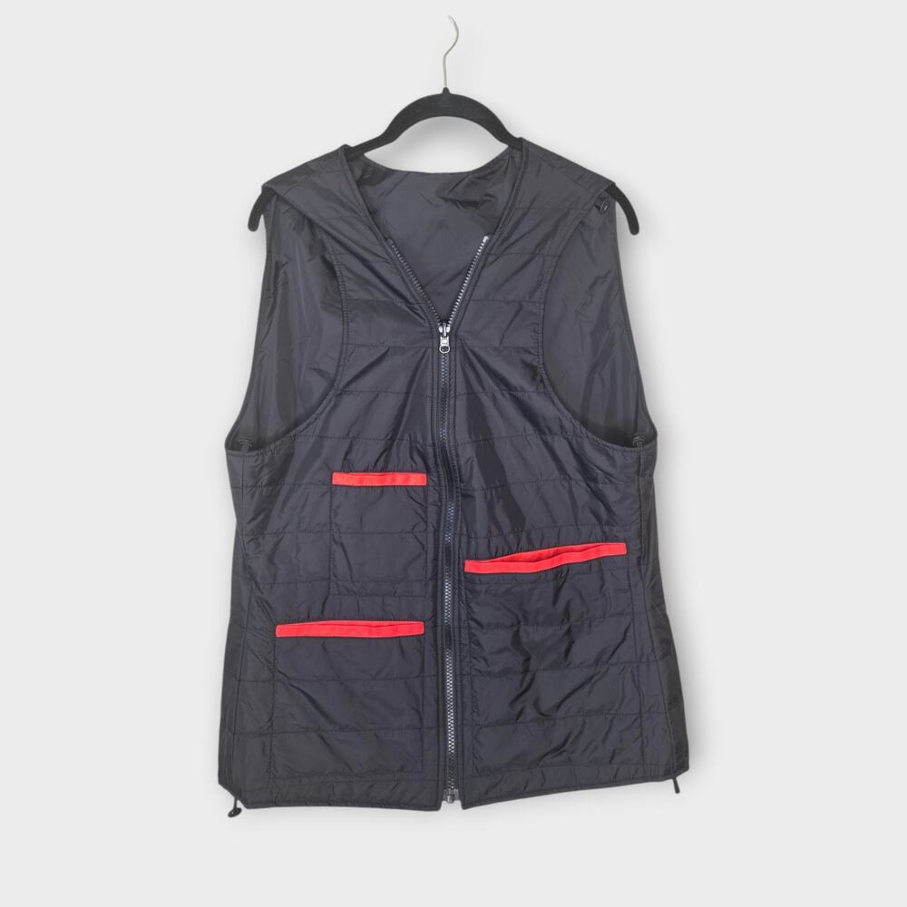 North Aware Quilted Black Red Reversible Sleeveless Vest Women's Large